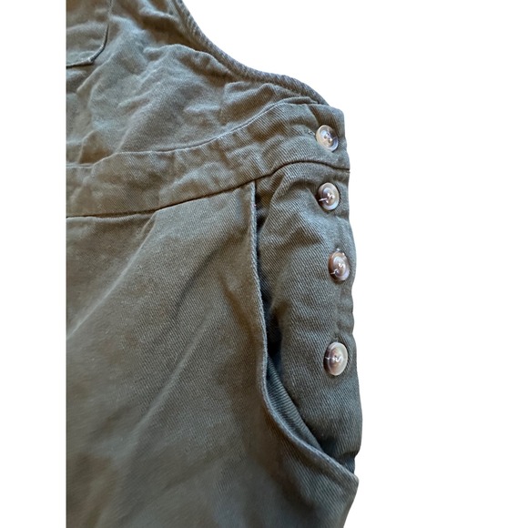 SHEIN Olive Green Corduroy Bib Overalls Women's Size XXL Button Side Cropped - Picture 5 of 11